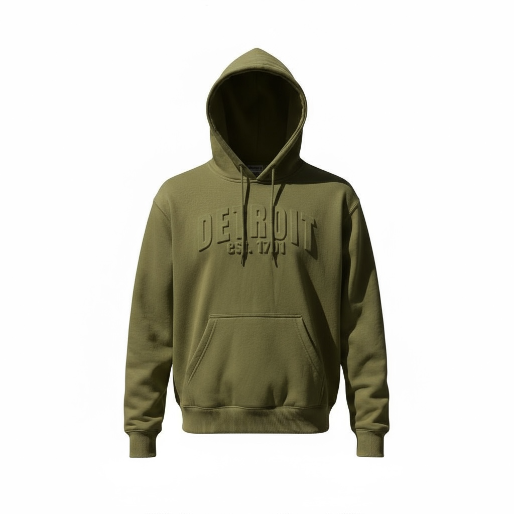 3D Detroit Hoodie (Olive Green)