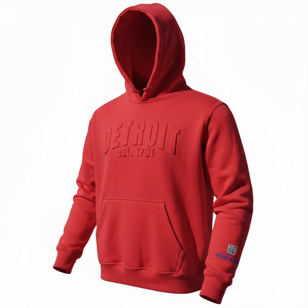 3D Detroit Hoodie (Ruby Red)