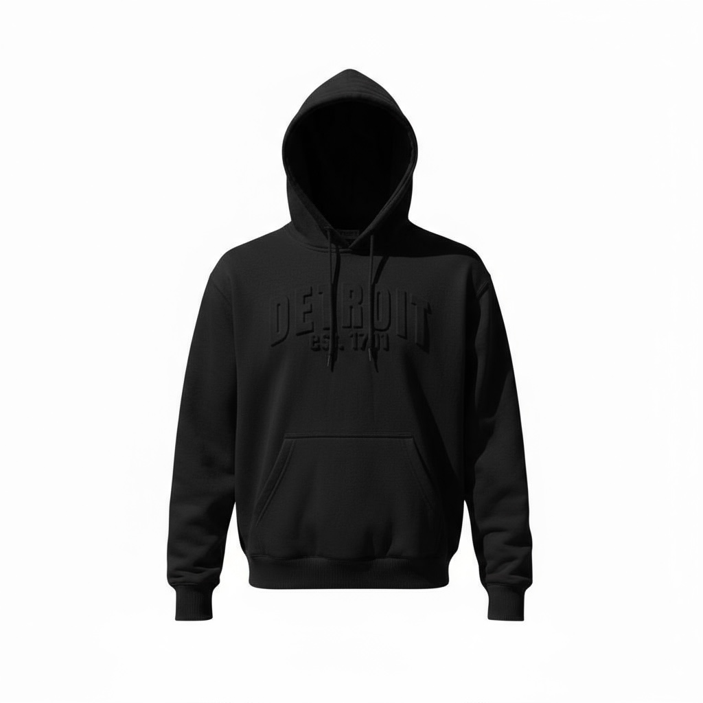 3D Detroit Hoodie (Black)