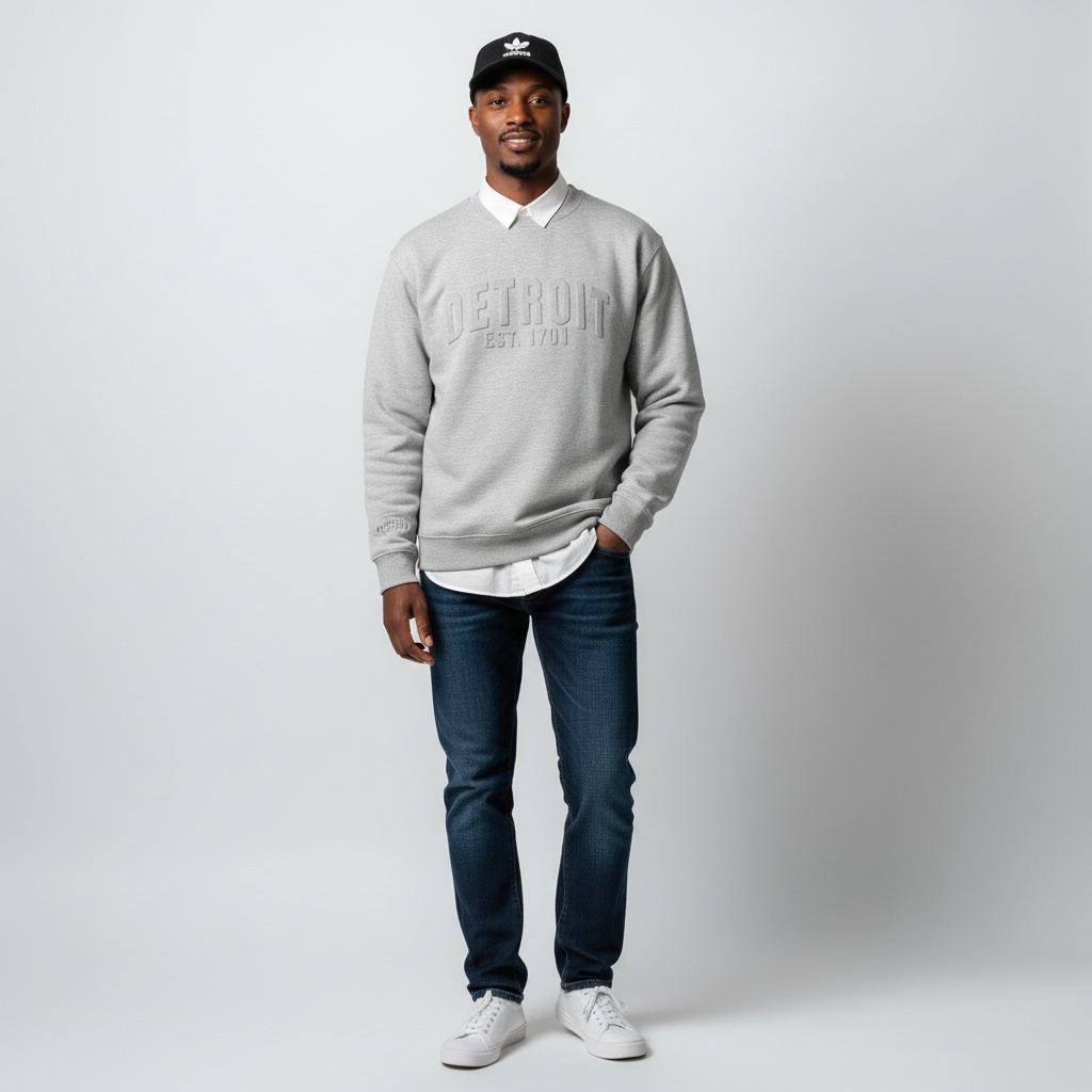 3D Detroit Sweatshirt (Gray)
