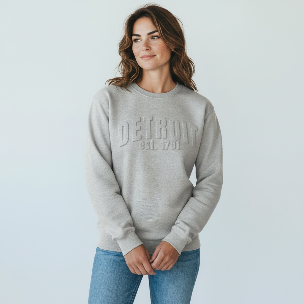 3D Detroit Sweatshirt (Gray)