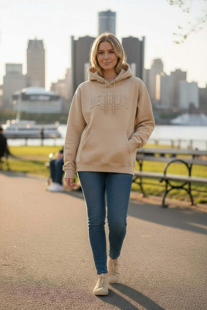 3D Detroit Hoodie (Beige)