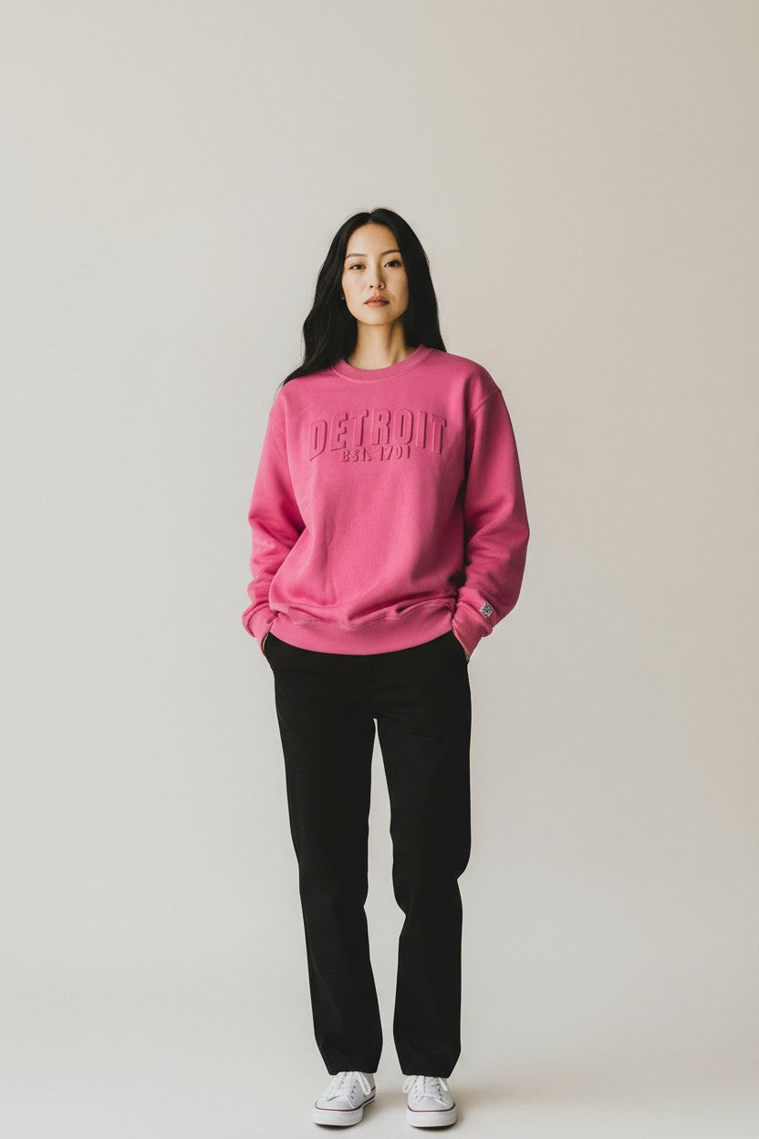 3D Detroit Sweatshirt (Pink)