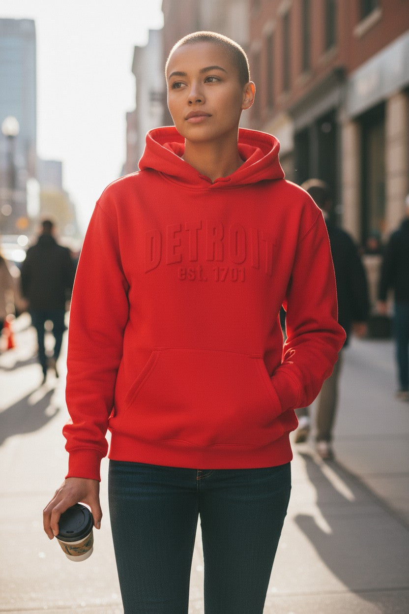 3D Detroit Hoodie (Ruby Red)