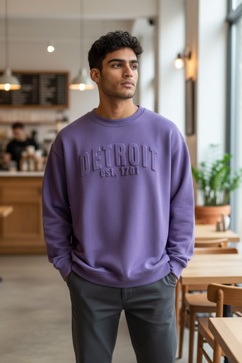 3D Detroit Sweatshirt (Lavender)