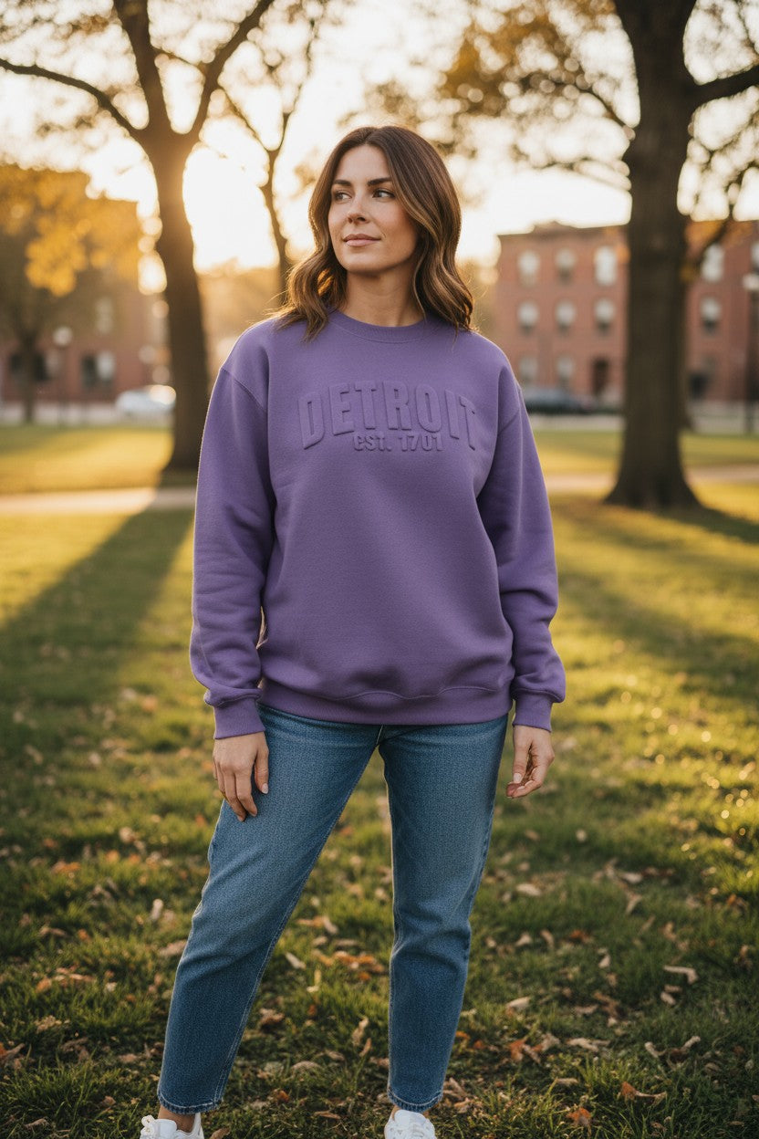 3D Detroit Sweatshirt (Lavender)