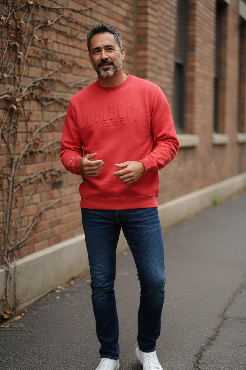 3D Detroit Sweatshirt (Fire Red)