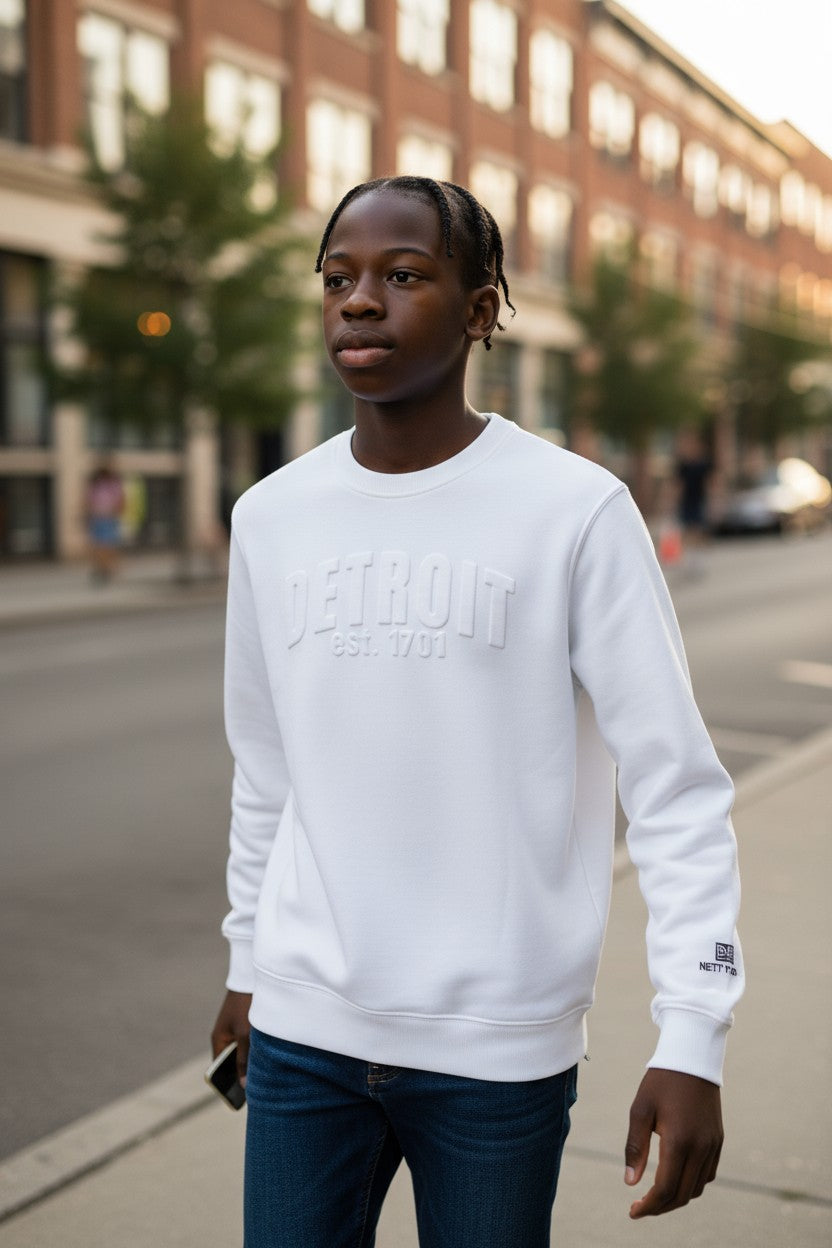 3D Detroit Sweatshirt (Polar White)