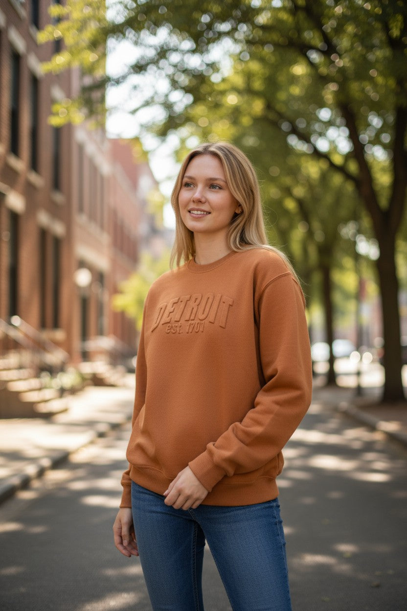 3D Detroit Sweatshirt (Cinnamon Butter)