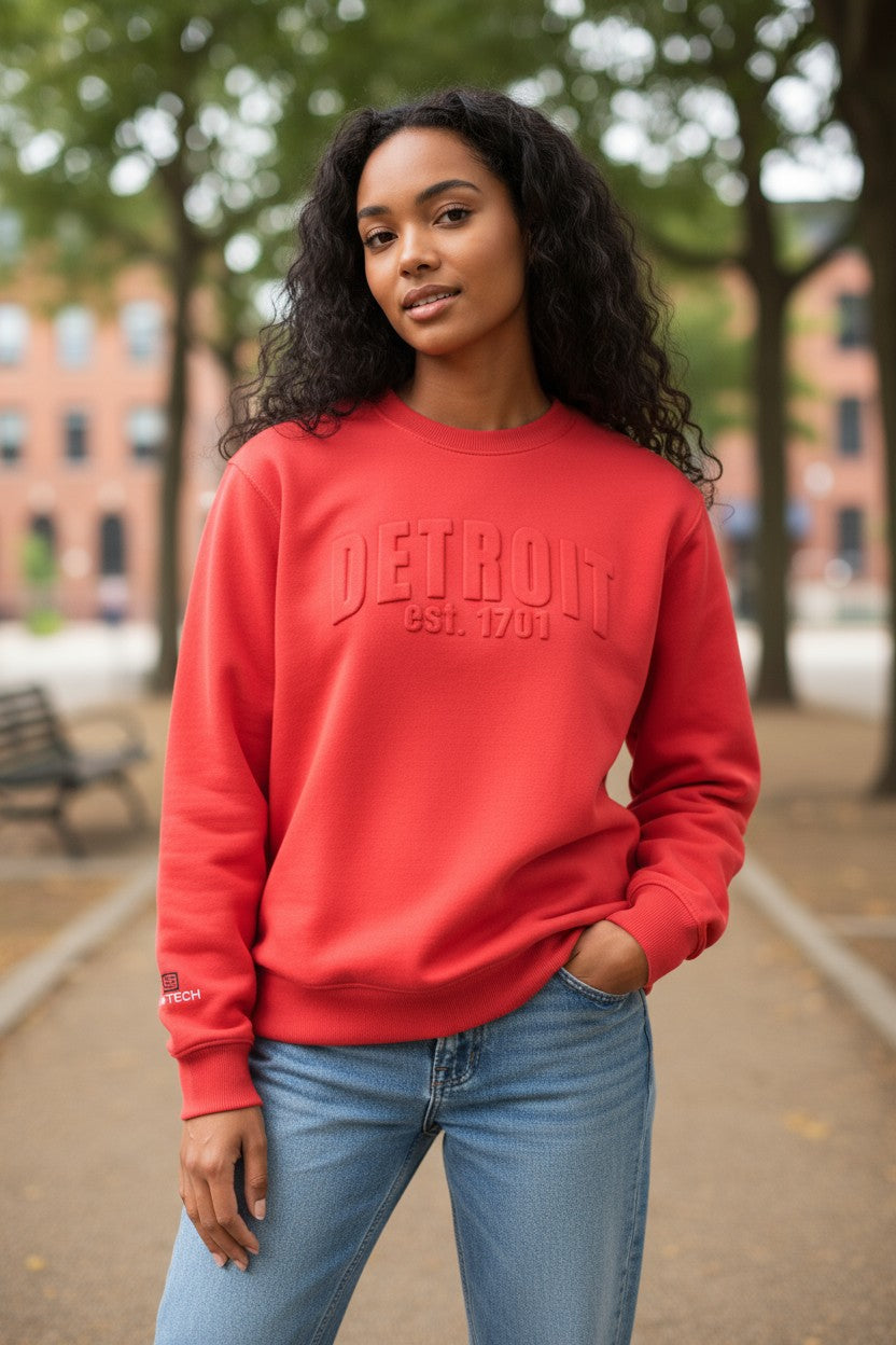 3D Detroit Sweatshirt (Fire Red)