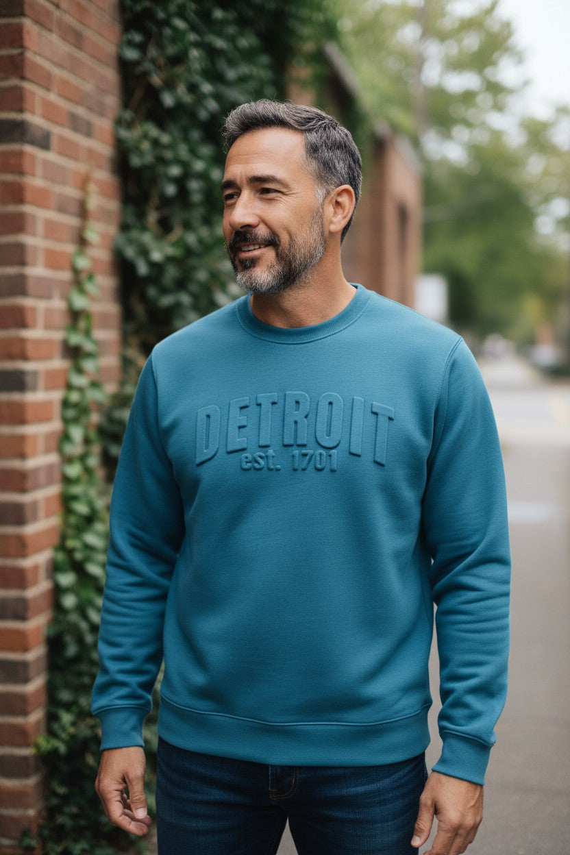 3D Detroit Sweatshirt (Teal)