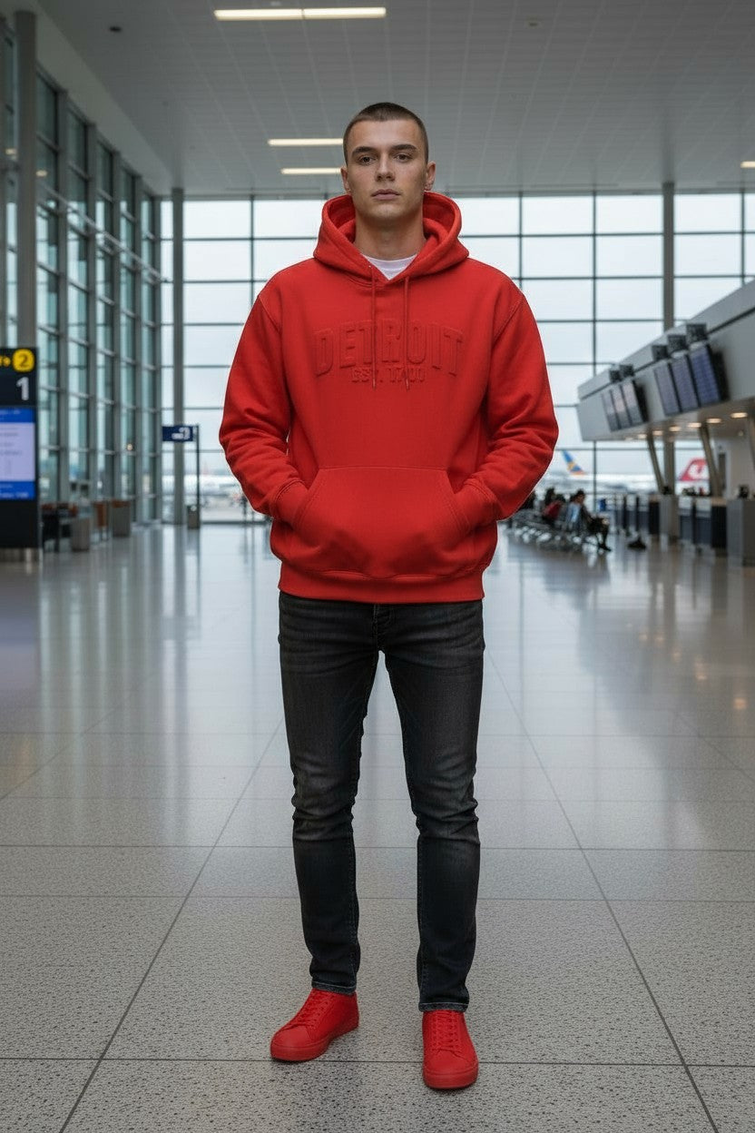 3D Detroit Hoodie (Ruby Red)