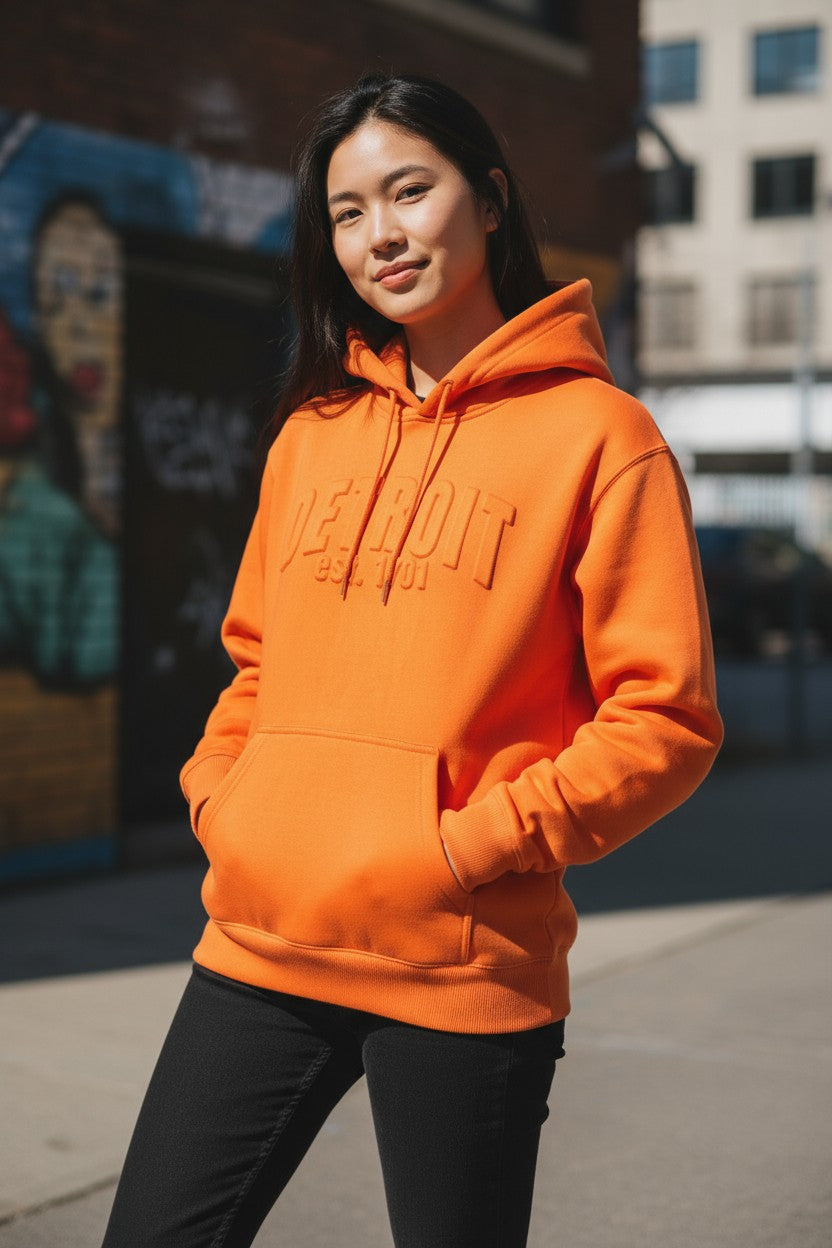 3D Detroit Hoodie (Orange)