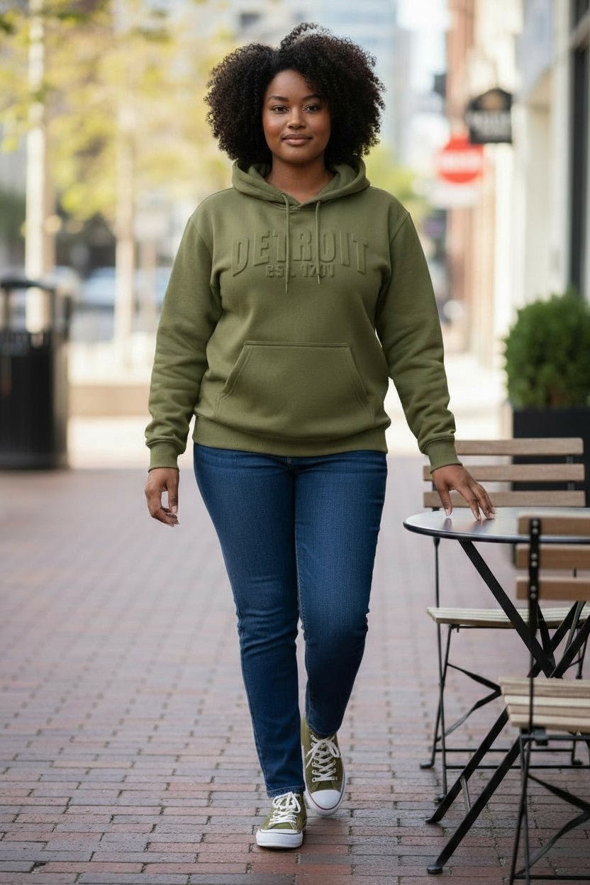 3D Detroit Hoodie (Olive Green)
