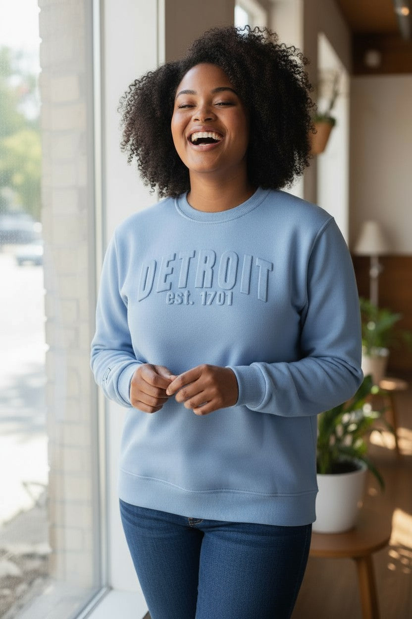3D Detroit Sweatshirt (Ice Blue)